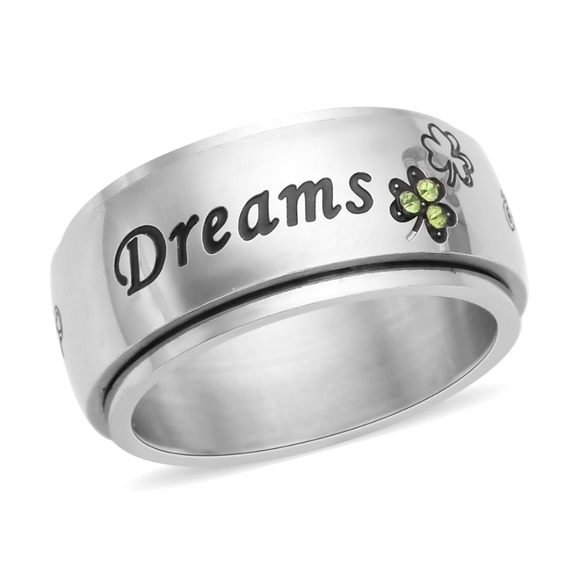 Lucky Dreams Ring, Spinner Fidget Stress Buster. Stainless Steel. Sz 7 - Picture 1 of 4